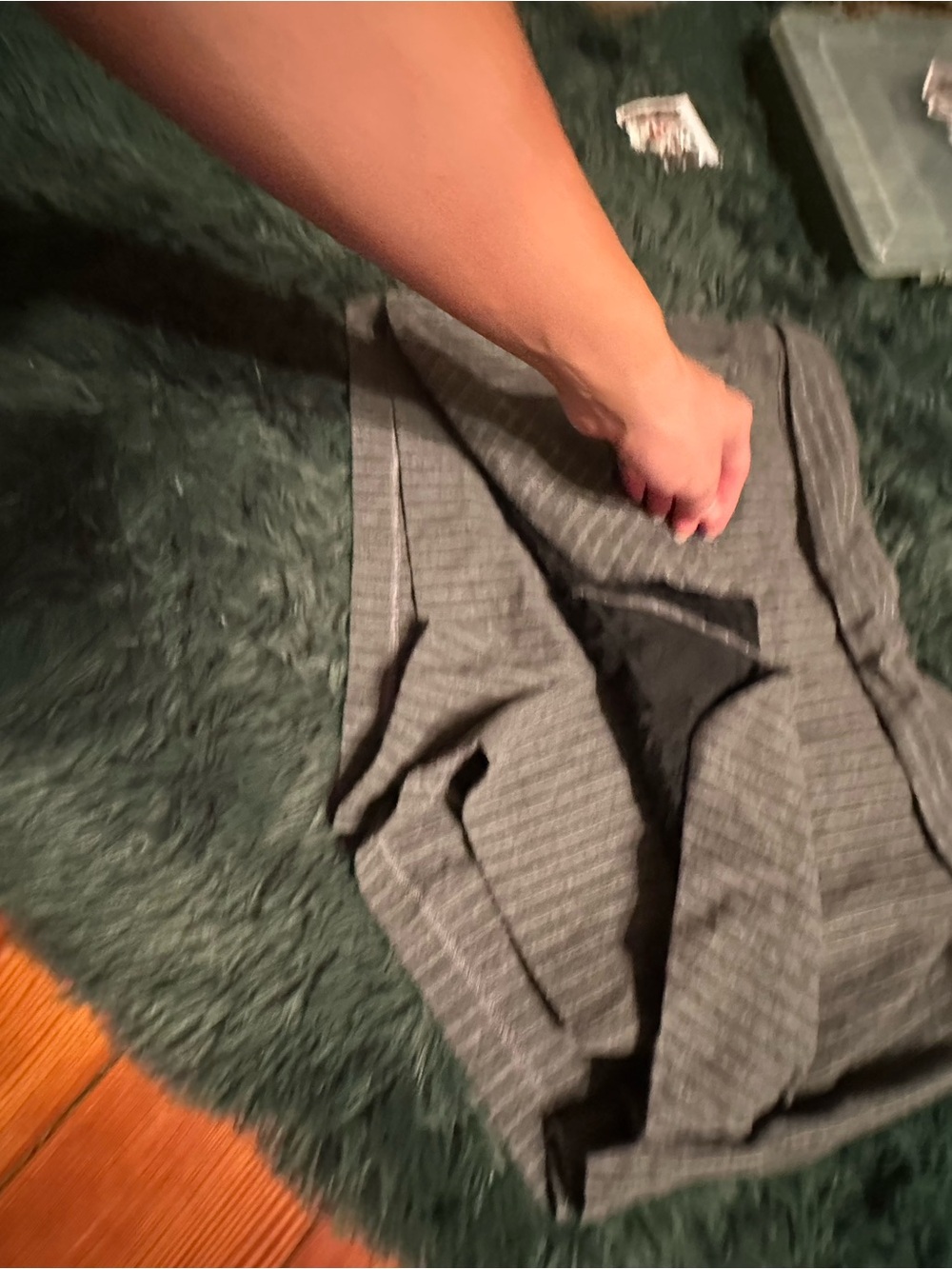 3/$25 ✨ Zara Basic Gray Pinstripe Asymmetrical Wrap Mini Skort Size L - Picture 4 of 13